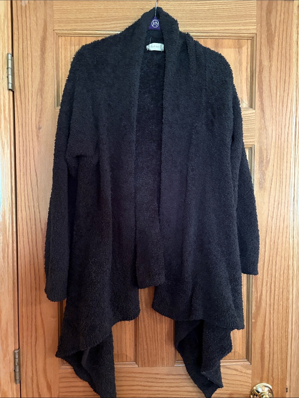 Altar'd State Black Cozy Open-Front Draped Cardigan